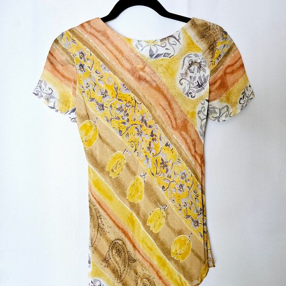 Vintage Rabbit Rabbit Rabbit Rayon Short Sleeve Maxi Dress Sheer Layered Size 2 - Picture 9 of 9